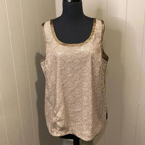 Lafayette 148 New York Large Sequin Tank Reflective Lightweight